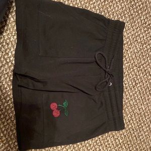 rue21 cherry rhinestone shorts